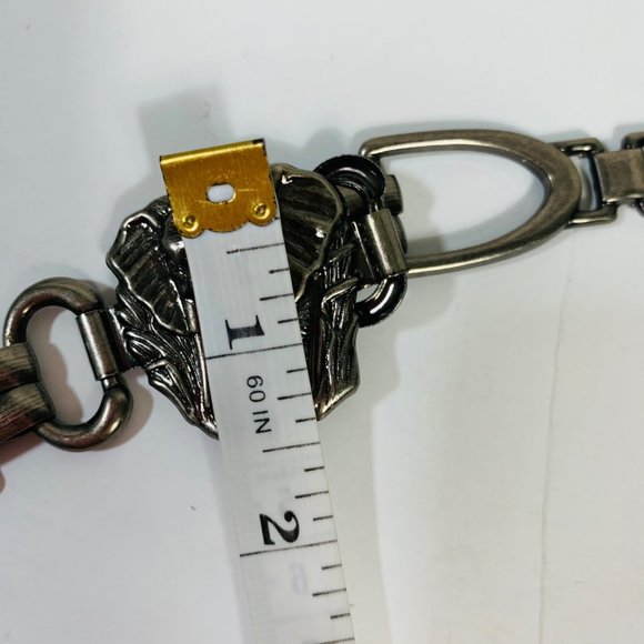 Elephant Western Boho Chain Link Belt VTG 80s Silver Concho Style Body Accessory